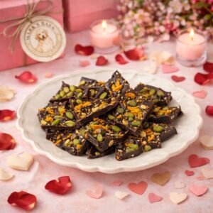 orange zest pistachio bark holiday theme